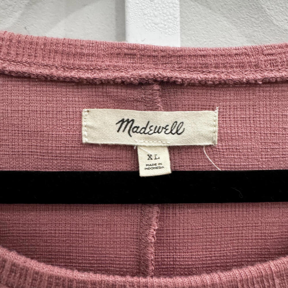 Madewell Pink Short Sleeve Dress with Side Tie - Picture 2 of 4
